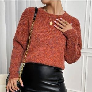 Knit Sweater Orange/Brown